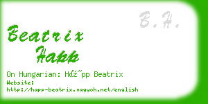 beatrix happ business card